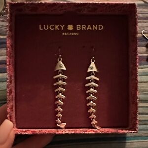 Lucky Brand Metallic Fishbone Earrings